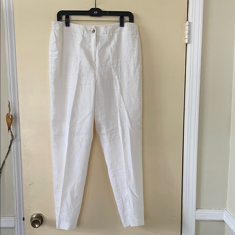 Jones New York White Linen Pants